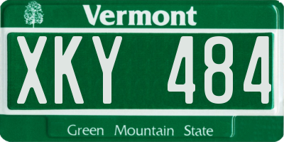VT license plate XKY484