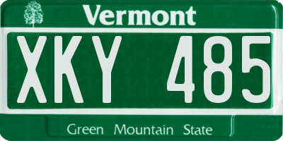 VT license plate XKY485