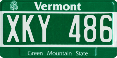 VT license plate XKY486