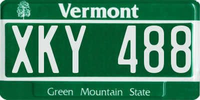 VT license plate XKY488