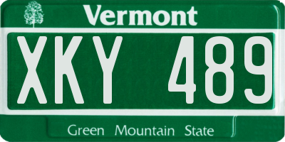 VT license plate XKY489