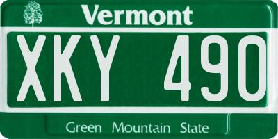 VT license plate XKY490