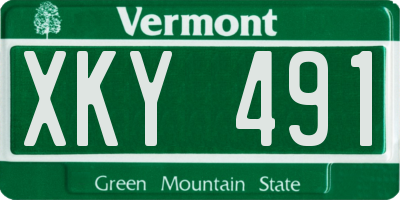 VT license plate XKY491