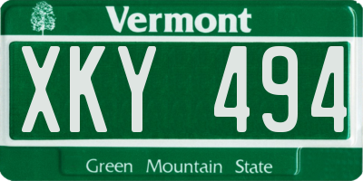 VT license plate XKY494