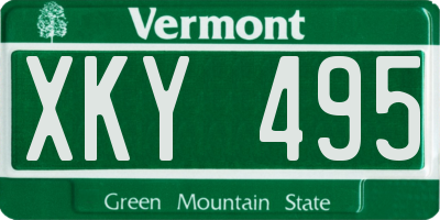 VT license plate XKY495