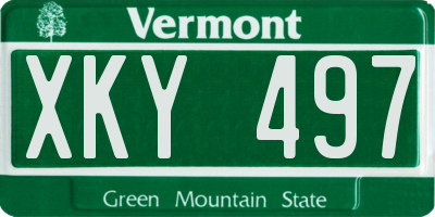 VT license plate XKY497