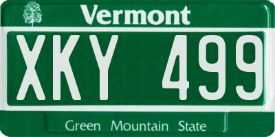 VT license plate XKY499