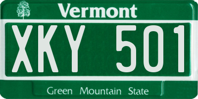 VT license plate XKY501