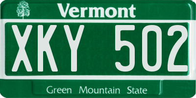 VT license plate XKY502