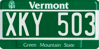 VT license plate XKY503