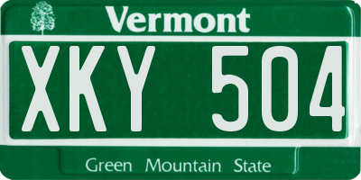 VT license plate XKY504