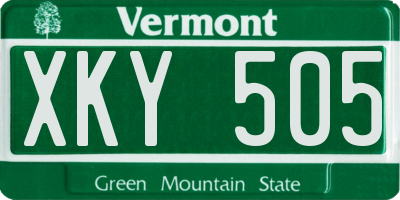 VT license plate XKY505