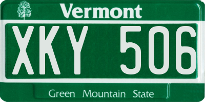 VT license plate XKY506