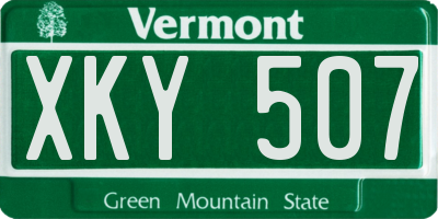 VT license plate XKY507