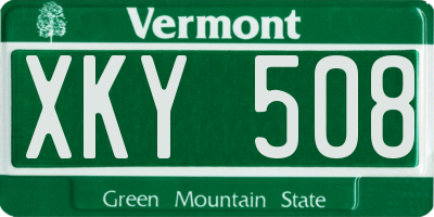 VT license plate XKY508