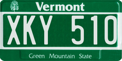 VT license plate XKY510