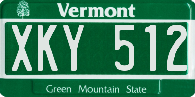 VT license plate XKY512