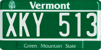 VT license plate XKY513