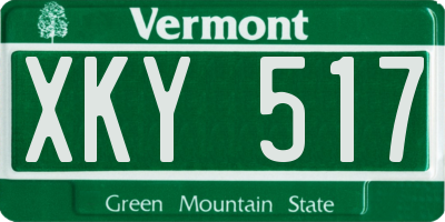VT license plate XKY517