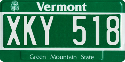 VT license plate XKY518