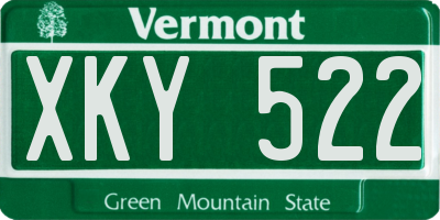 VT license plate XKY522