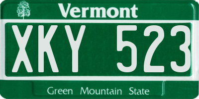 VT license plate XKY523