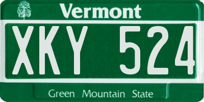 VT license plate XKY524