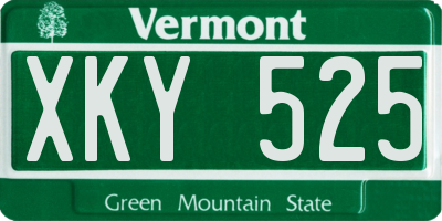 VT license plate XKY525