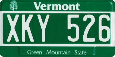 VT license plate XKY526