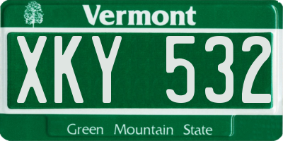 VT license plate XKY532