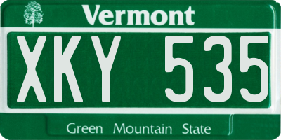 VT license plate XKY535