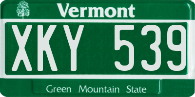 VT license plate XKY539