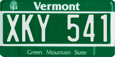 VT license plate XKY541
