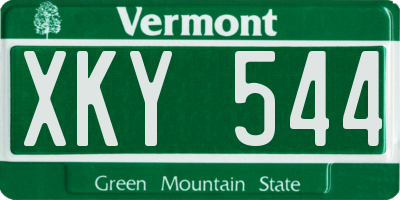 VT license plate XKY544