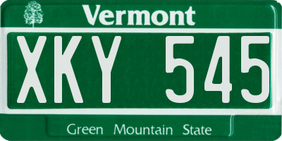 VT license plate XKY545