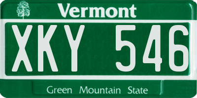 VT license plate XKY546