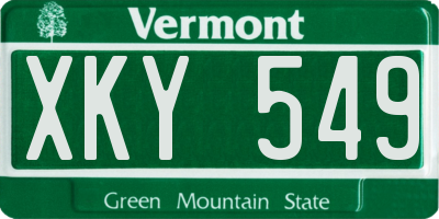 VT license plate XKY549