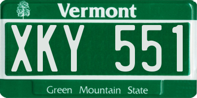 VT license plate XKY551