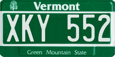 VT license plate XKY552