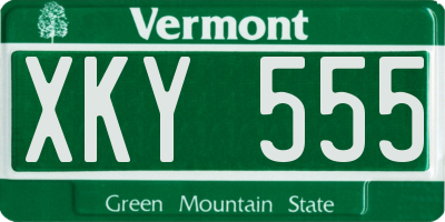 VT license plate XKY555
