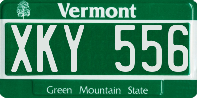 VT license plate XKY556