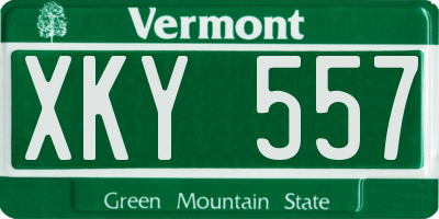 VT license plate XKY557