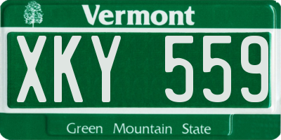 VT license plate XKY559