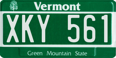 VT license plate XKY561