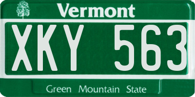VT license plate XKY563