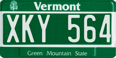 VT license plate XKY564