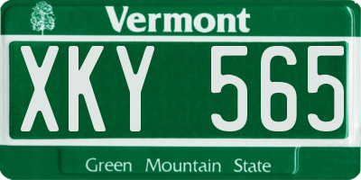 VT license plate XKY565