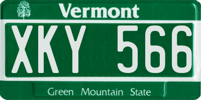 VT license plate XKY566