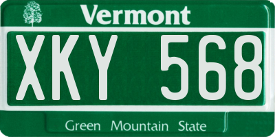 VT license plate XKY568