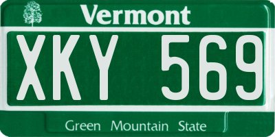 VT license plate XKY569